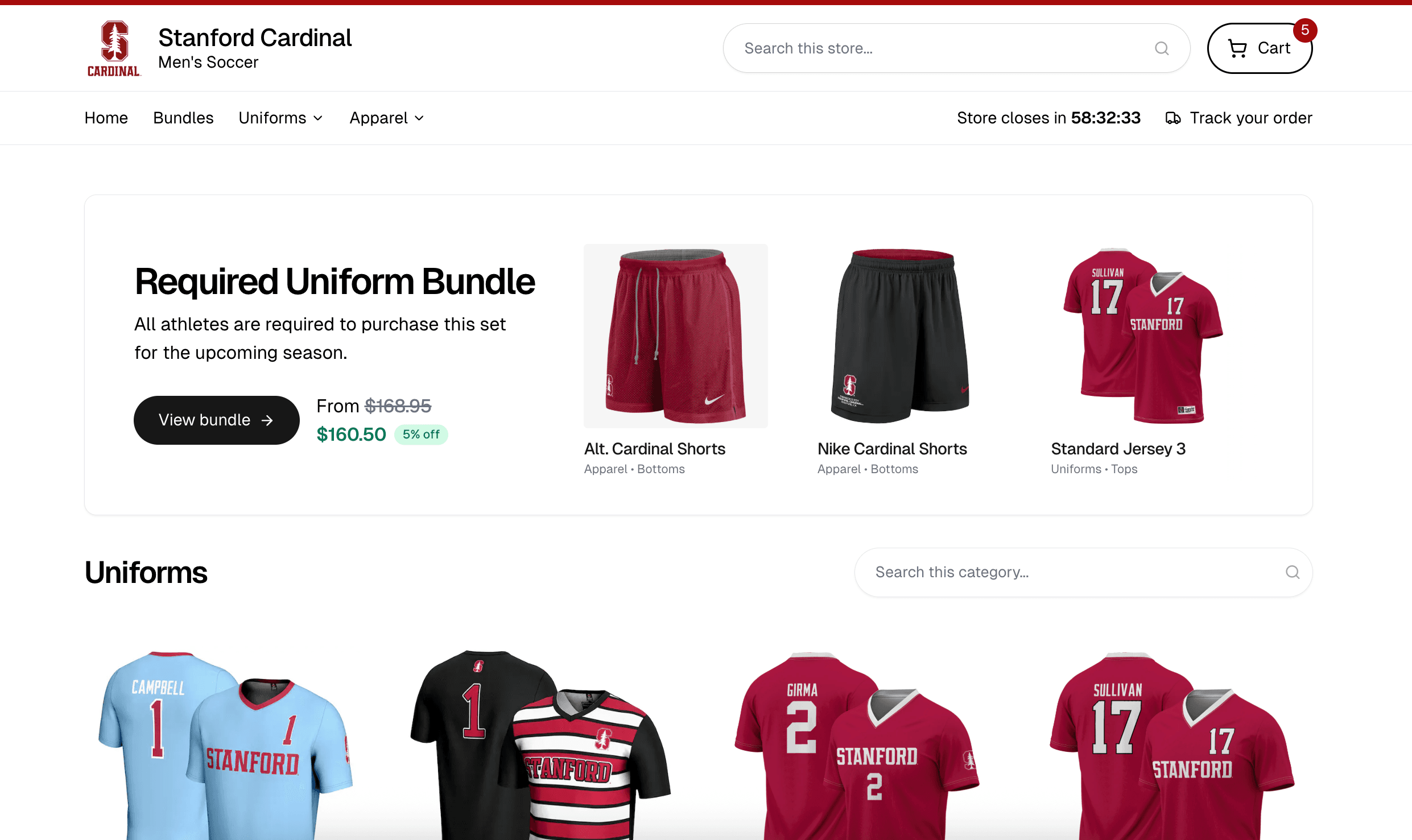 Screenshot of a live Itemstores storefront showing the product grid, clean layout, and checkout-ready design.